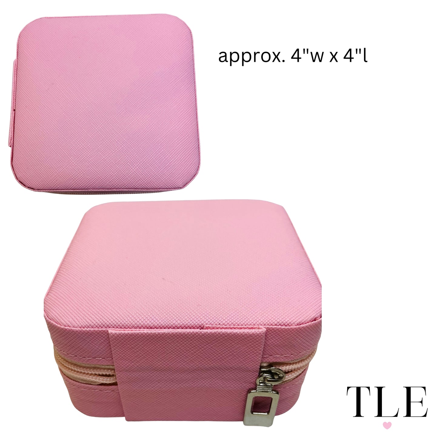 Travel and Portable Jewelry Box/ Case, available in Pink or White with Mirror