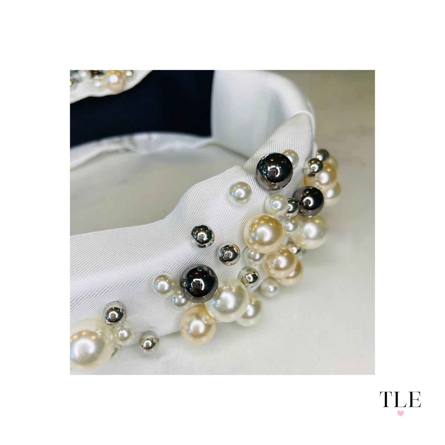 Beautiful Pearl Headband, Available in Black, White, Champagne