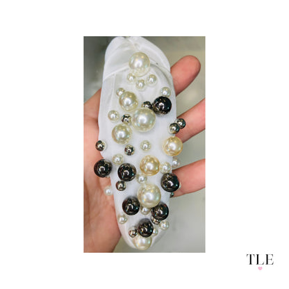 Beautiful Pearl Headband, Available in Black, White, Champagne