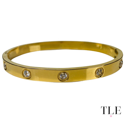 Minimalist Gold Diamond Bangle