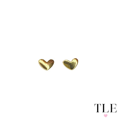 Minimalist Dainty Gold Heart Studs